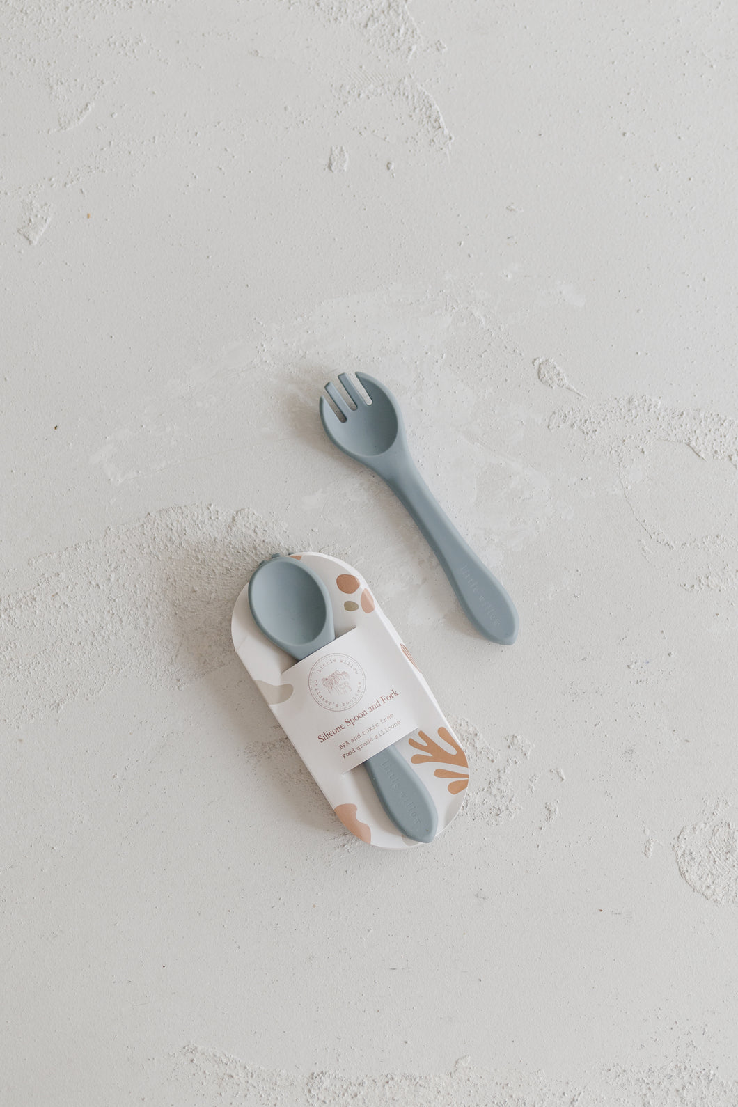 Blue Pincushion Silicone Spoon and Fork