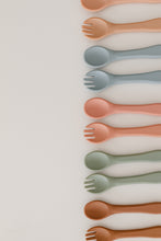 Load image into Gallery viewer, Blue Pincushion Silicone Spoon and Fork
